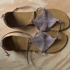 Lola Cruz Crystal Mesh Rose Gold Sandal New Without Tags! US 9